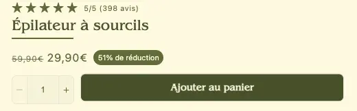 Product Savings Display